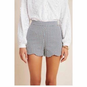 NWT Anthropologie Georgie Scalloped shorts dots
